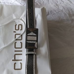 Chico's Designer Belt $28.size 40x1.5 in+free belt